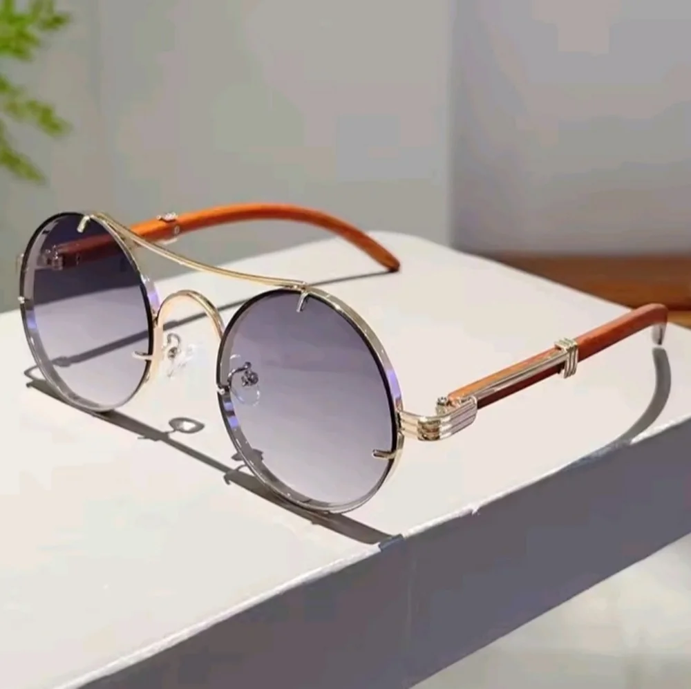 Stylish Gray and Gold Sunglasses